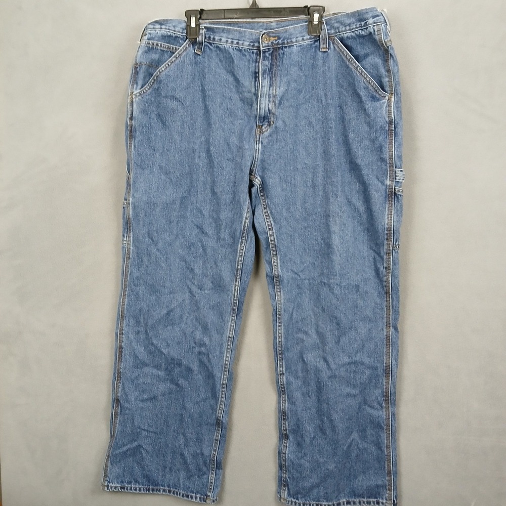 Faded Glory Carpenter Jeans‎ Mens 42x32 Blue Denim Cotton Straight Leg Workwear